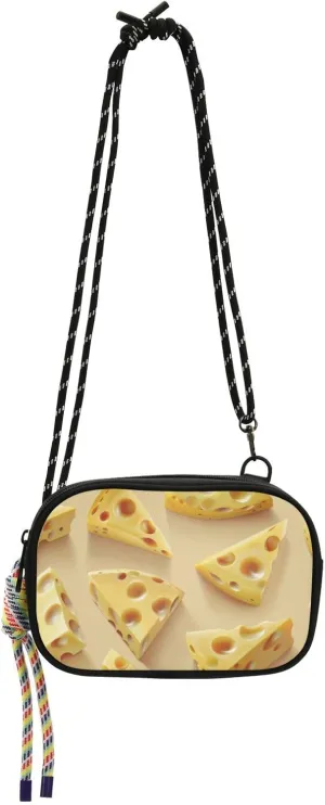 Cheese. Realistic. Mini Crossbody Bag for Men Waterproof with Credit Card Slots Shoulder Bags Have a meal bolso de mano para mujer