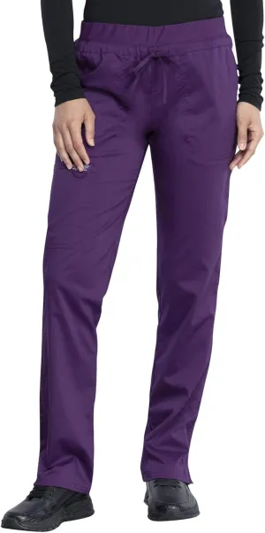 Cherokee Scrub Pants for Women Mid Rise Tapered Leg Drawstring Bottom WW105