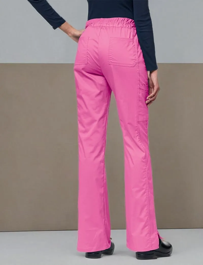 Cherokee Women Scrubs Pants Low Rise, Flare Leg bottoms, adjustable drawstring with 6 Pockets - 24001