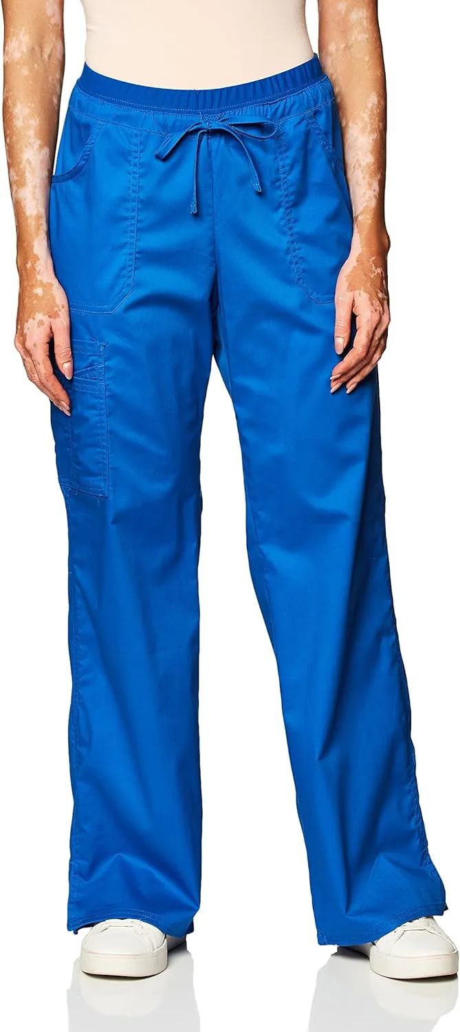 Cherokee Women Scrubs Pants Low Rise, Flare Leg bottoms, adjustable drawstring with 6 Pockets - 24001