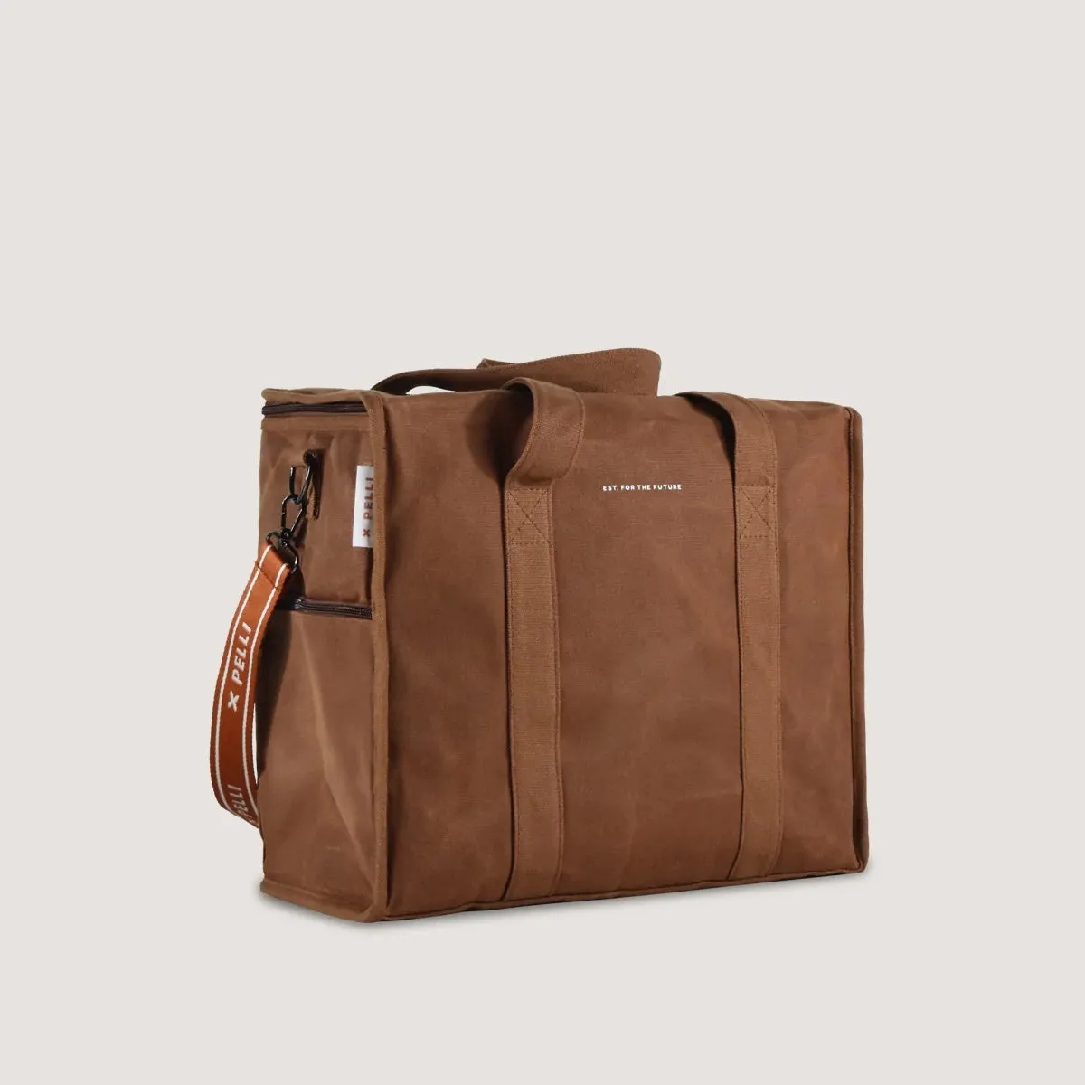 Chill Homie Crossbody - Waxed Canvas Large Cooler Bag with Shoulder Strap - Cinnamon Stick
