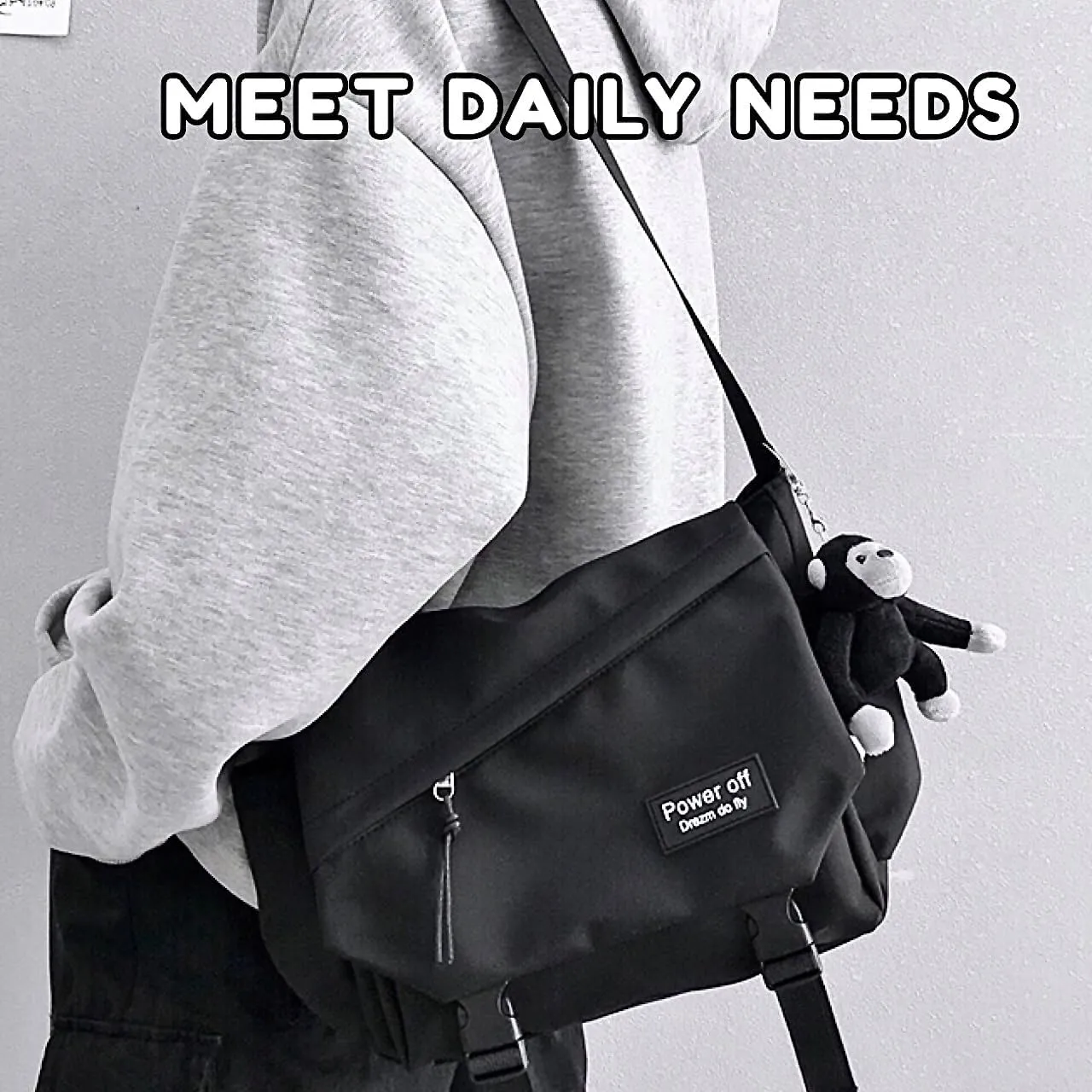 Classic Messenger Bag Cute Crossbody Bag Vintage Nylon Shoulder Bag Kawaii Purse with Upgraded Features Gift for School
