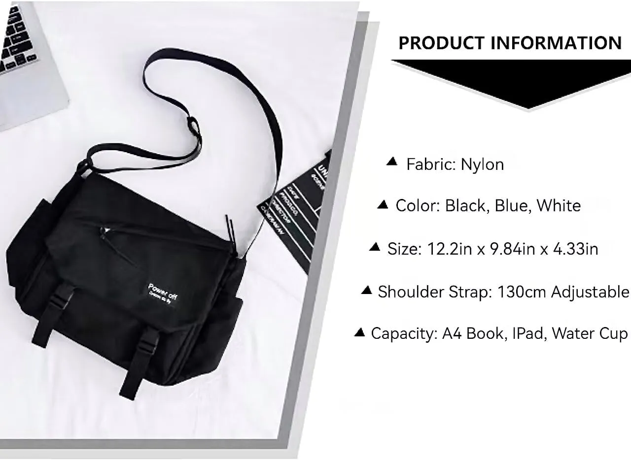 Classic Messenger Bag Cute Crossbody Bag Vintage Nylon Shoulder Bag Kawaii Purse with Upgraded Features Gift for School