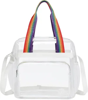 Clear Bag for Stadium Events 12 x6 x12 Clear Crossbody Tote Bag Stadium Approved with Adjustable Longer Strap