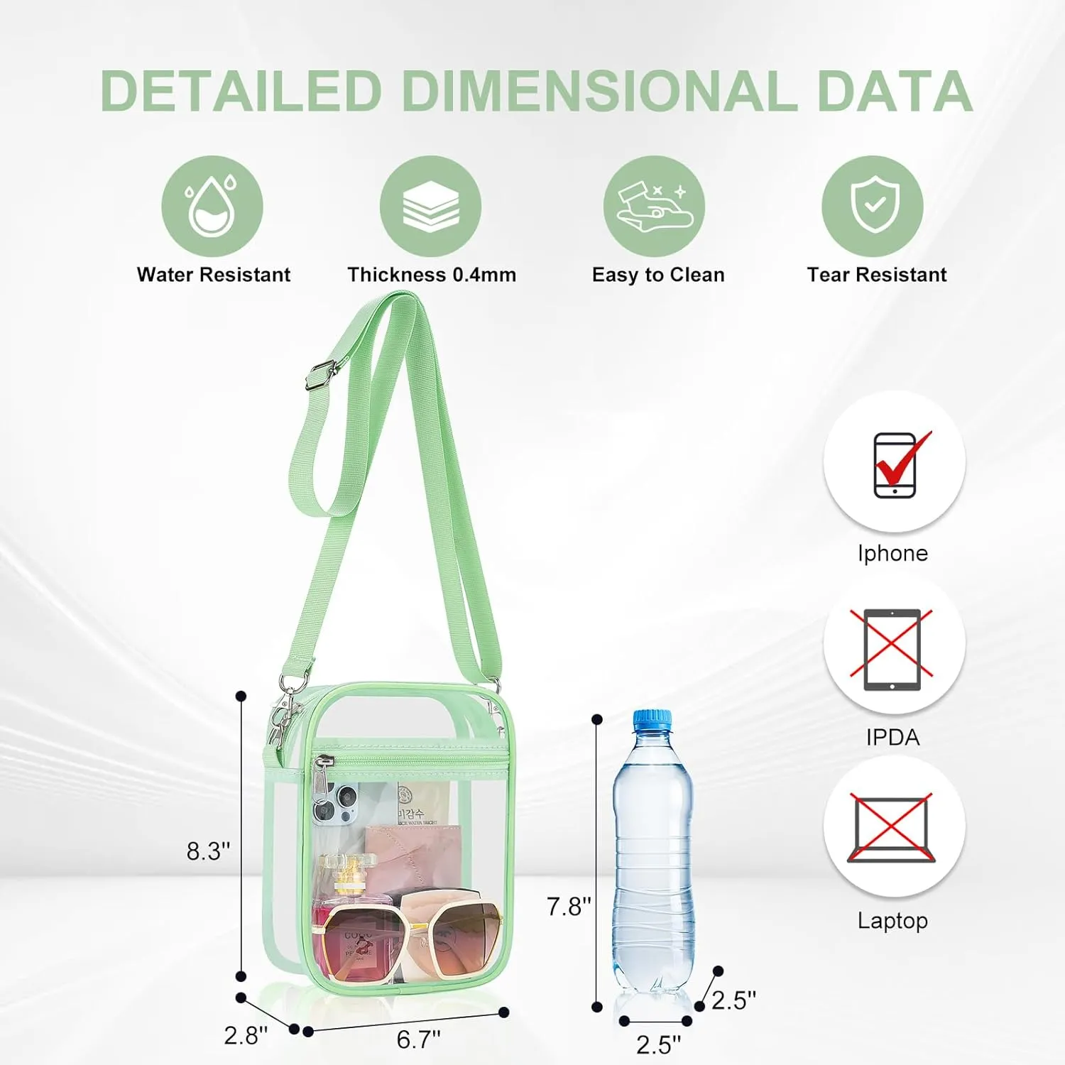 Clear Bag Stadium Approved Clear Purse for Women Clear Crossbody Bag for Stadium Events Concerts Festivals