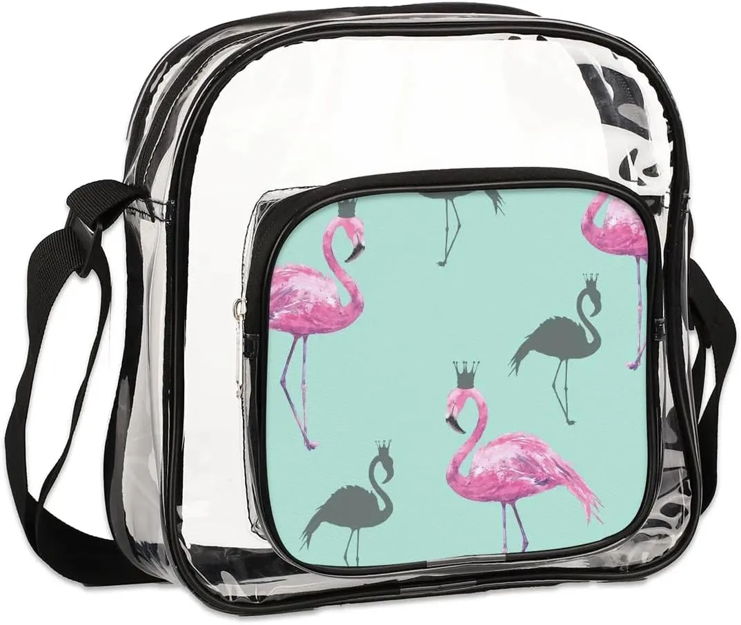 Clear Crossbody Bag Stadium Approved for Women and Men Transparent Messenger Shoulder Bag Clear Purse Bag