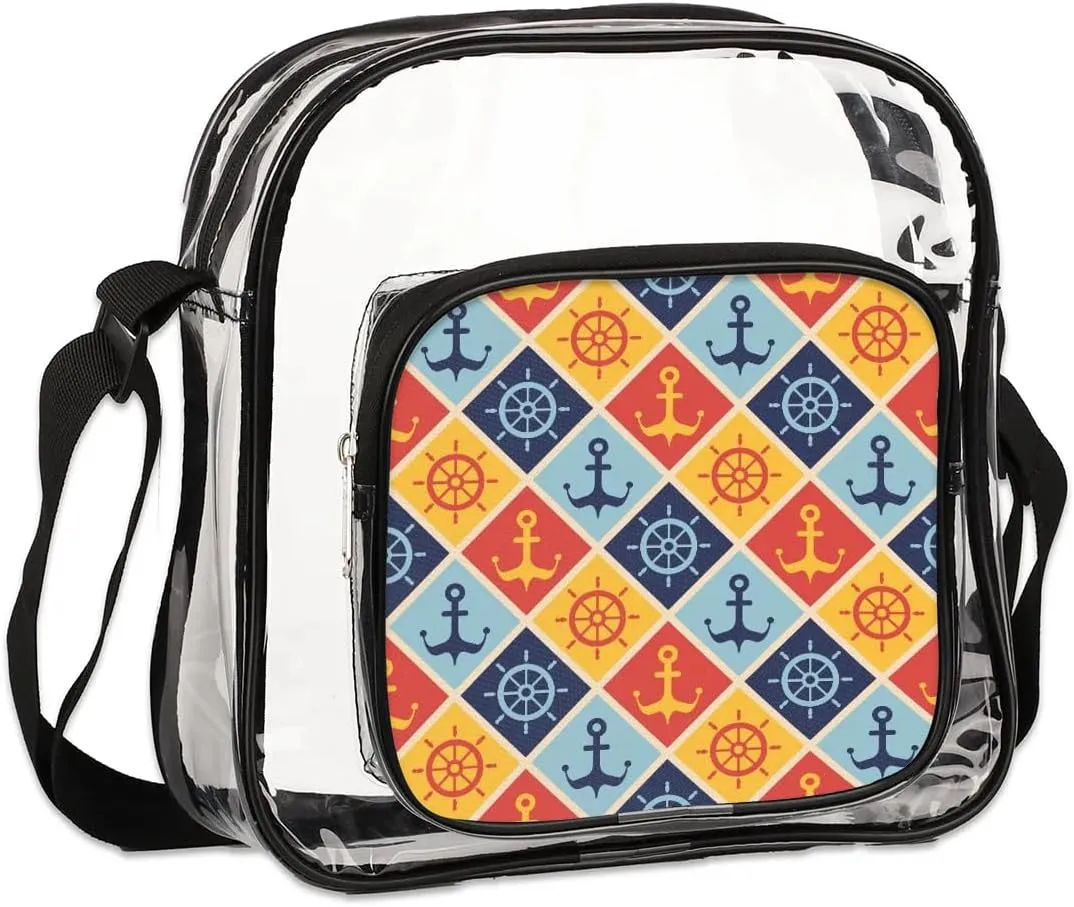 Clear Crossbody Bag Stadium Approved for Women and Men Transparent Messenger Shoulder Bag Clear Purse Bag