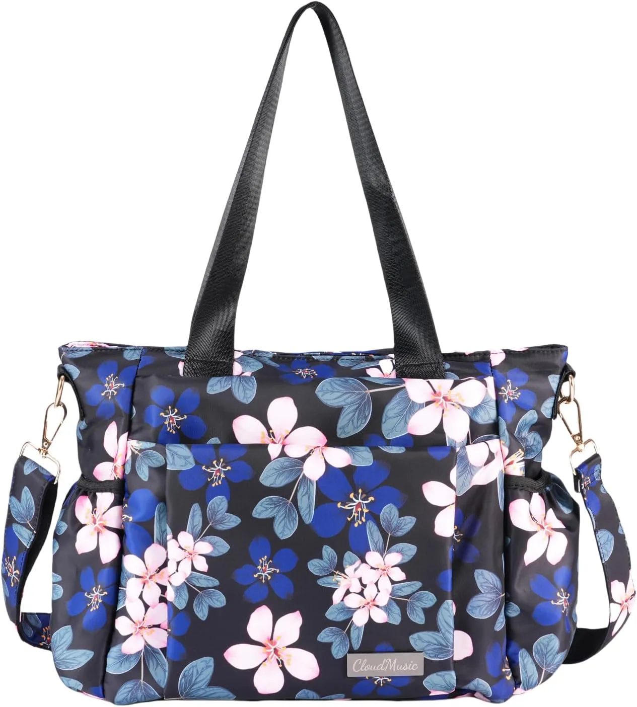 CLOUDMUSIC Crossbody Bags Shoulder Tote Handbag Nylon With Straps Waterproof Multi Bottle Pockets For Women Trendy