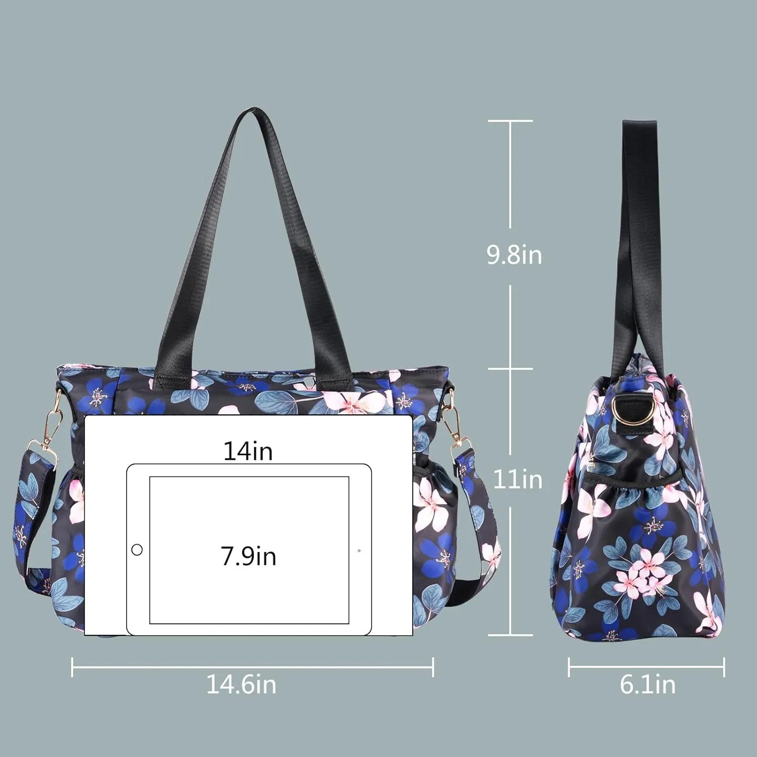 CLOUDMUSIC Crossbody Bags Shoulder Tote Handbag Nylon With Straps Waterproof Multi Bottle Pockets For Women Trendy