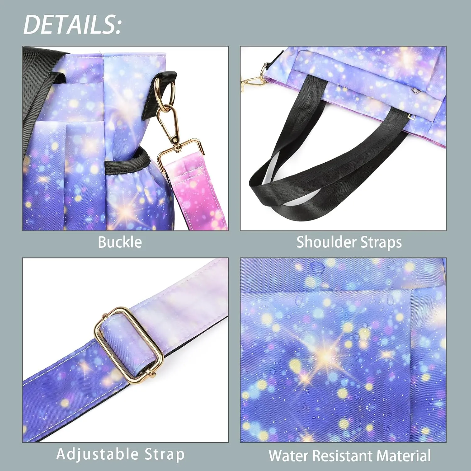 CLOUDMUSIC Crossbody Bags Shoulder Tote Handbag Nylon With Straps Waterproof Multi Bottle Pockets For Women Trendy