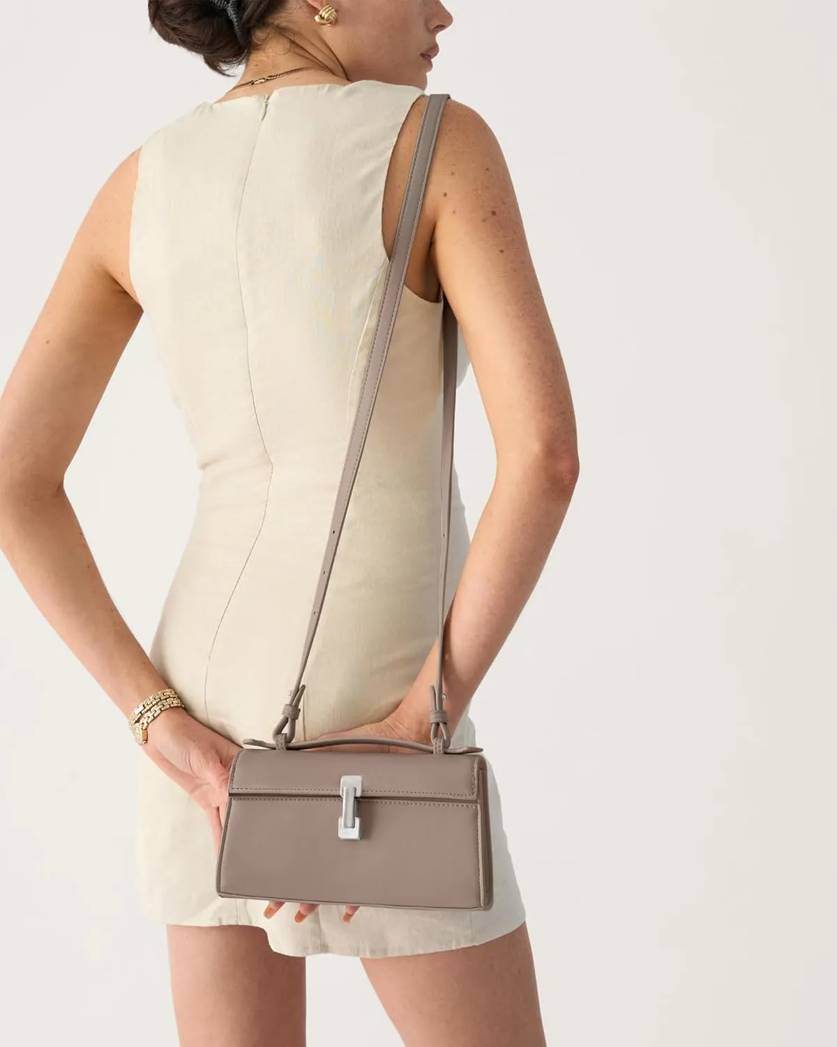 Clutch Purses for Women - Small Purse Top Handle - Evening Bag - Adjustable Crossbody Handbag - Trendy PU Leather