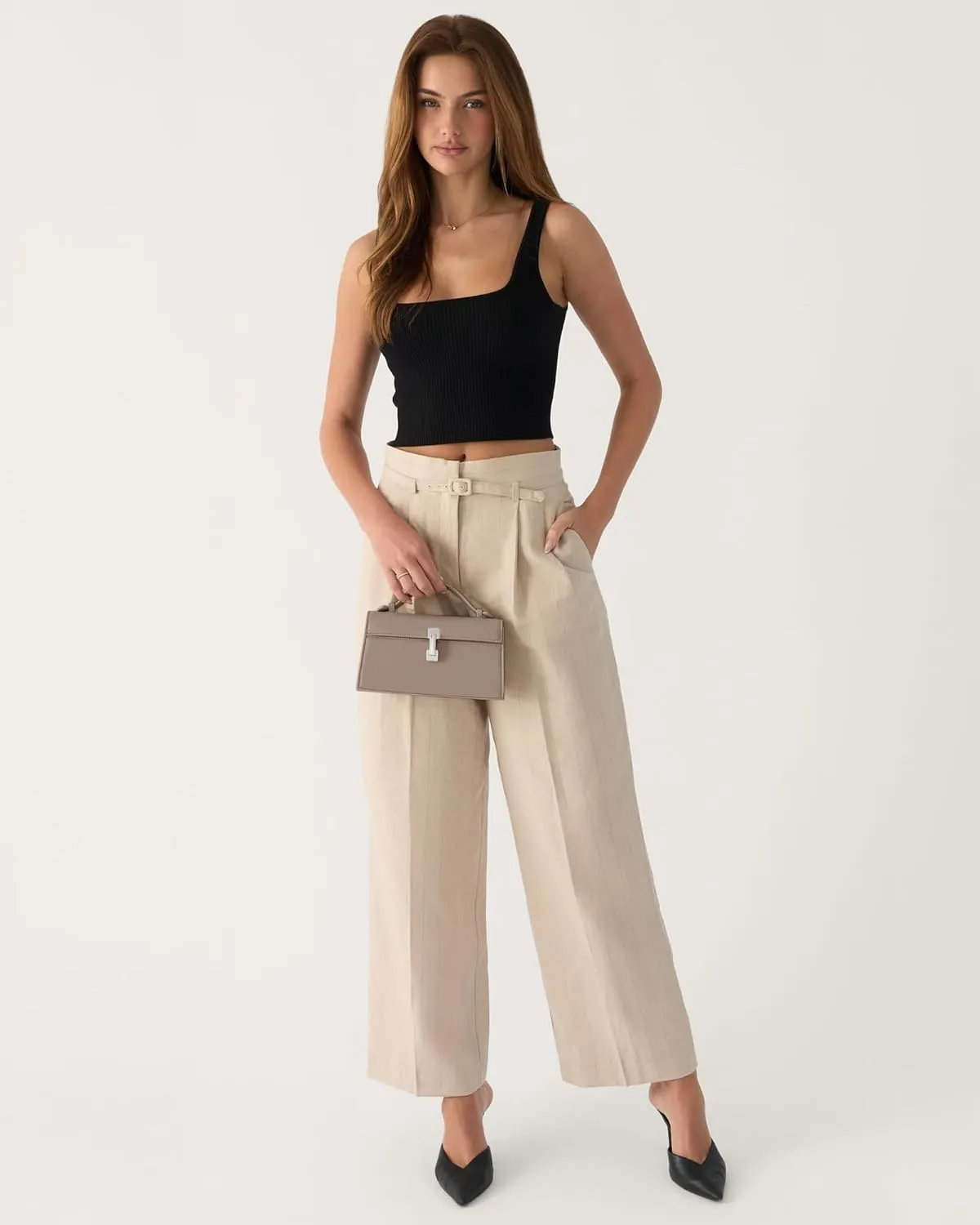 Clutch Purses for Women - Small Purse Top Handle - Evening Bag - Adjustable Crossbody Handbag - Trendy PU Leather