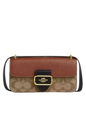 Coach Morgan In Colorblock Signature Canvas Crossbody Bag Khaki Multi