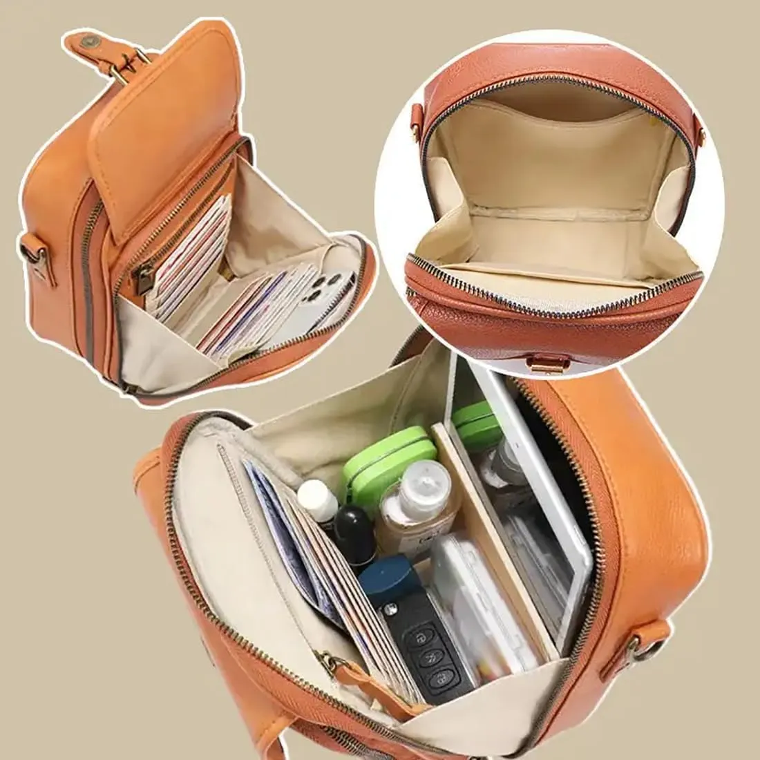 Collaboraten1 Crossbody Leather Bag, Collaboraten Crossbody Bag with Card Slots, Anti Theft Shoulder Leather Bags for Women
