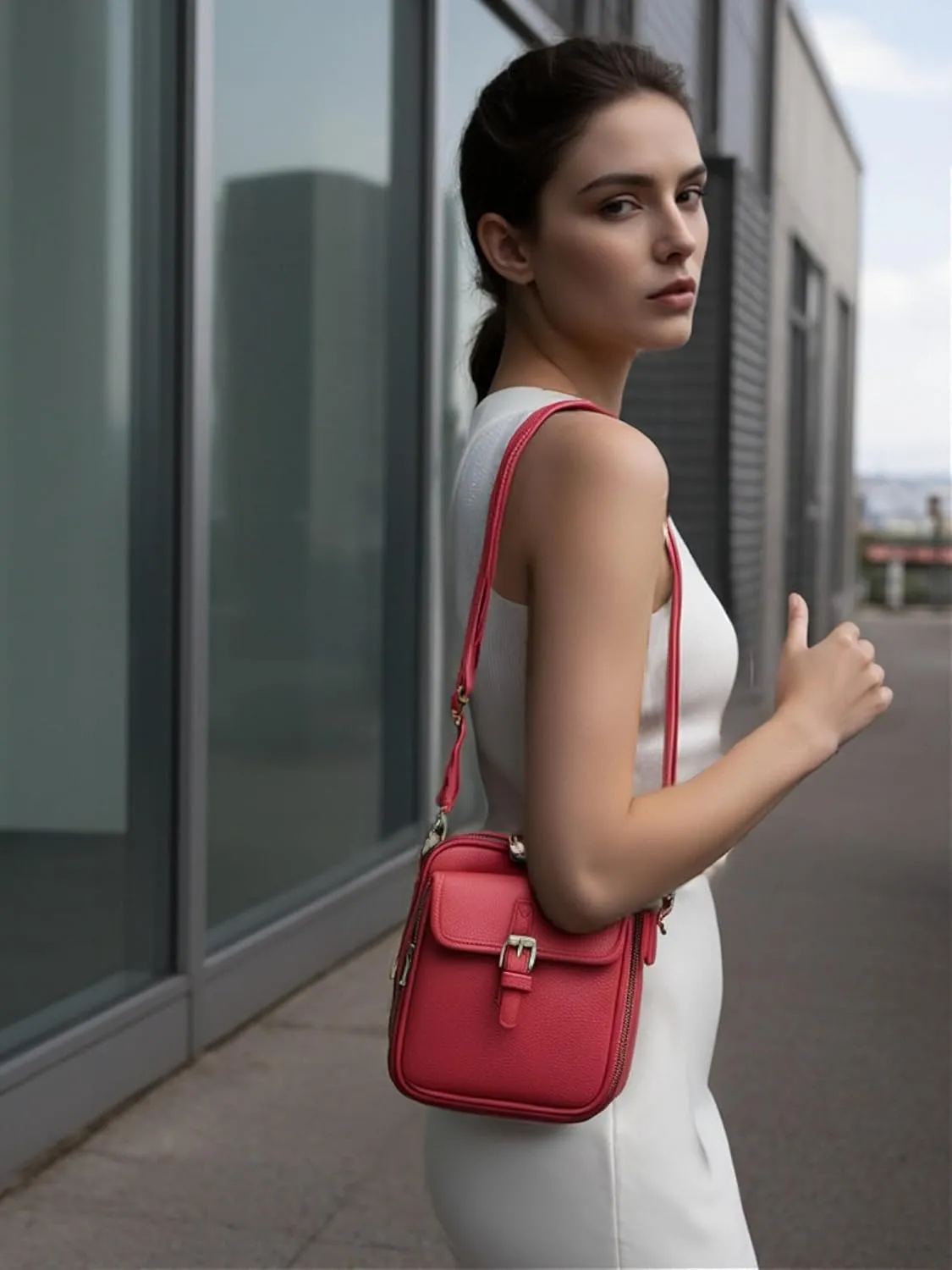 Collaboraten1 Crossbody Leather Bag, Collaboraten Crossbody Bag with Card Slots, Anti Theft Shoulder Leather Bags for Women