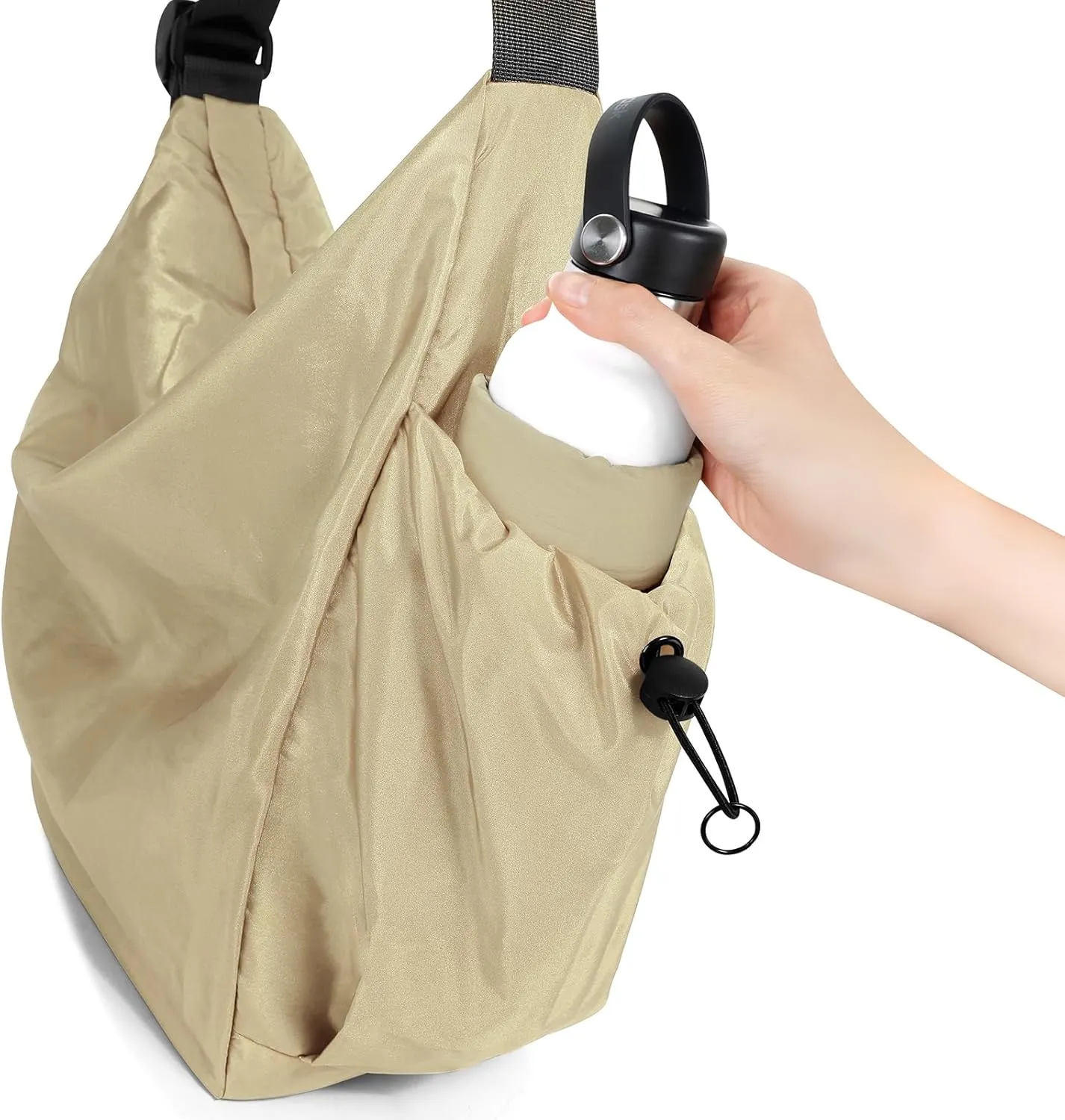 CONTAIL 18L Nylon Daily Shoulder Bag,Water-Resistant Crossbody Bag with Removable Insulated Beverage Holder