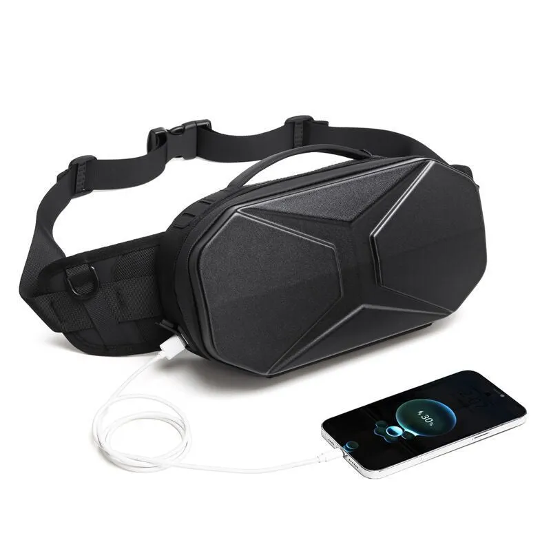 Cool Men's Hard Shell Fashion Waterproof Men's Chest Bags
