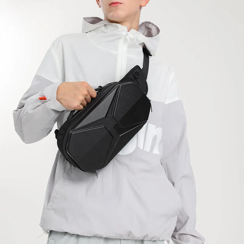 Cool Men's Hard Shell Fashion Waterproof Men's Chest Bags