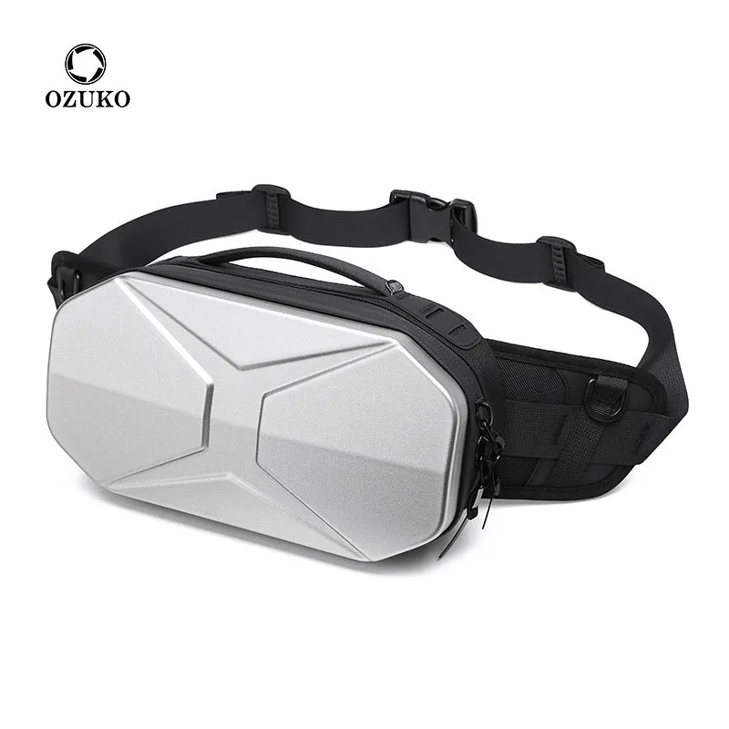 Cool Men's Hard Shell Fashion Waterproof Men's Chest Bags