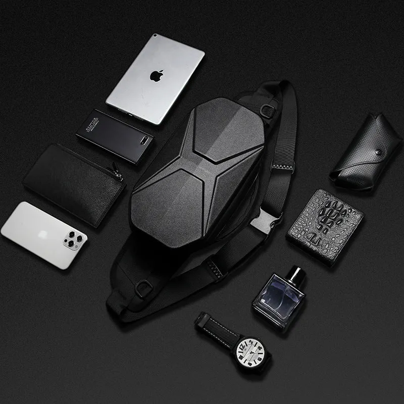 Cool Men's Hard Shell Fashion Waterproof Men's Chest Bags