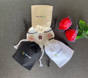 Cotton Muslin Drawstring Bags | Reusable Small Bags for Jewelry, Gifts & More