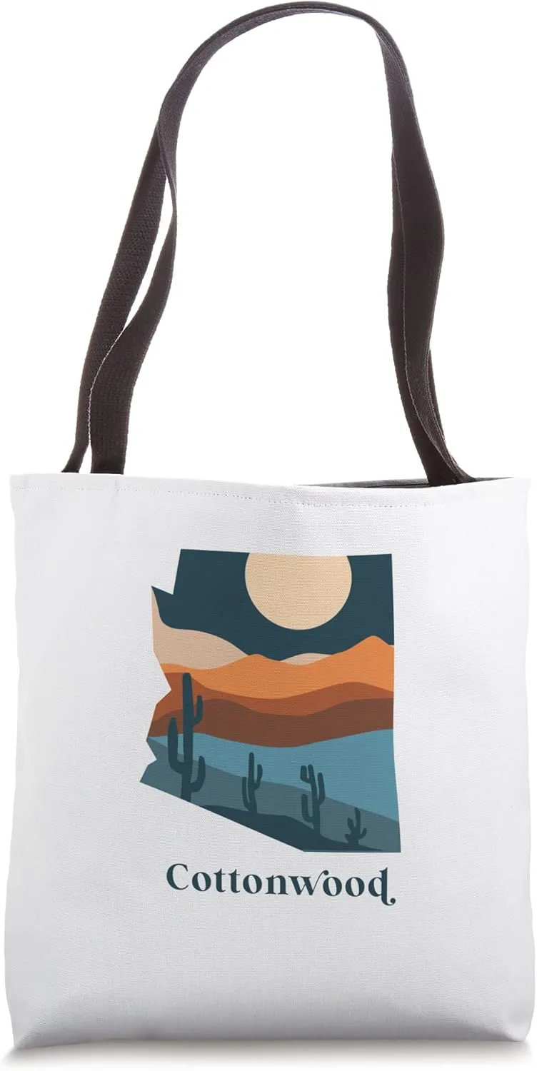Cottonwood Arizona Desert Style Boho Landscape Tote Bag
