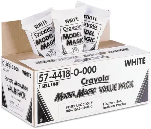 Crayola 574418 Model Magic Compound, White, Twelve 8 oz. Pouches/Carton