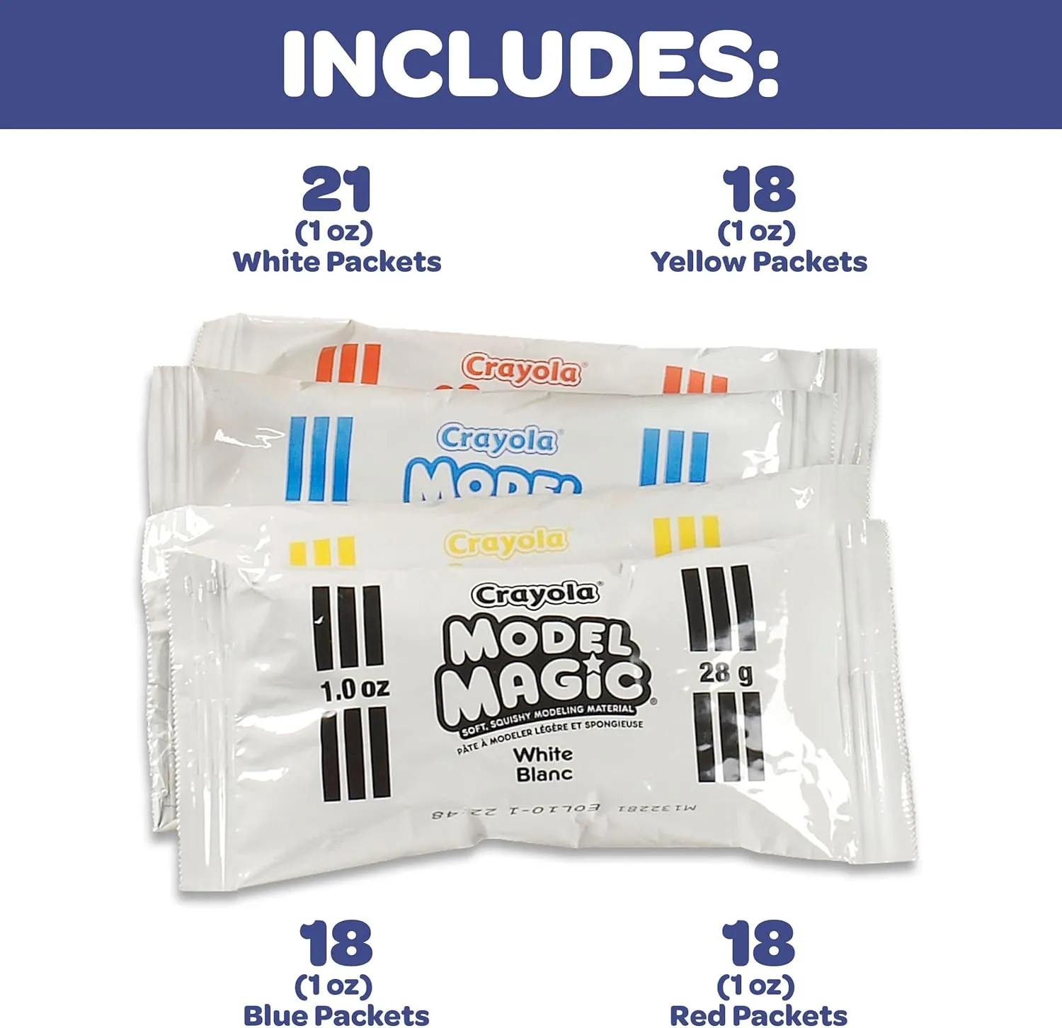 Crayola Model Magic (75ct), Kids Modeling Clay Alternative, 1oz, Bulk Art Supplies for Kids, Teacher Classroom Must Have, Air Dry Clay, Modeling Material, 3 