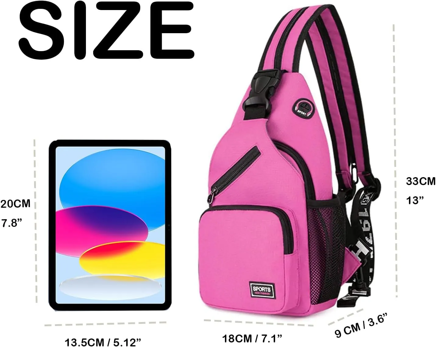Cross Body Bag Sling Backpack Bag,Crossbody Bag Chest Bag with Belt Waist Pack for Women Man