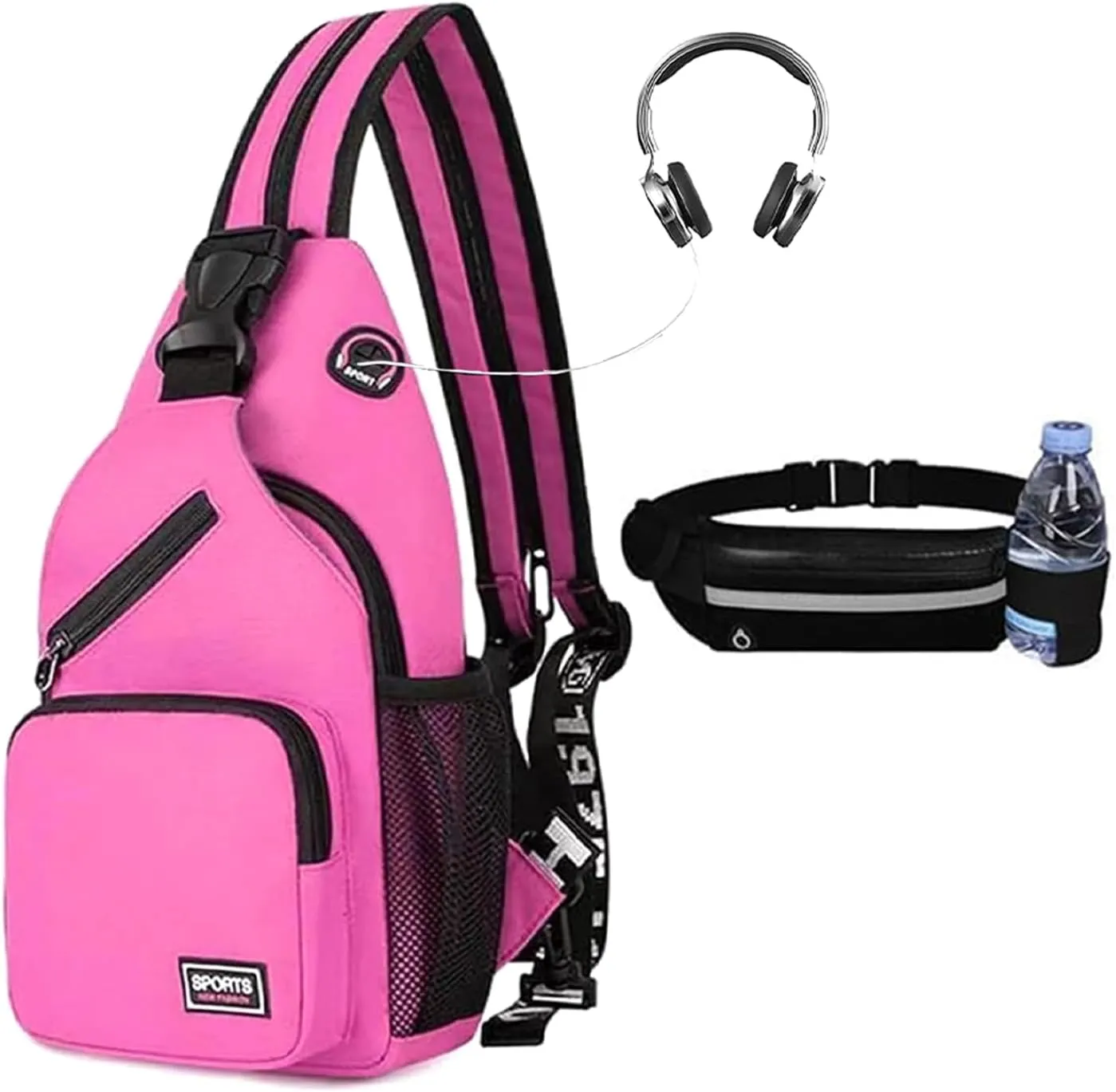 Cross Body Bag Sling Backpack Bag,Crossbody Bag Chest Bag with Belt Waist Pack for Women Man