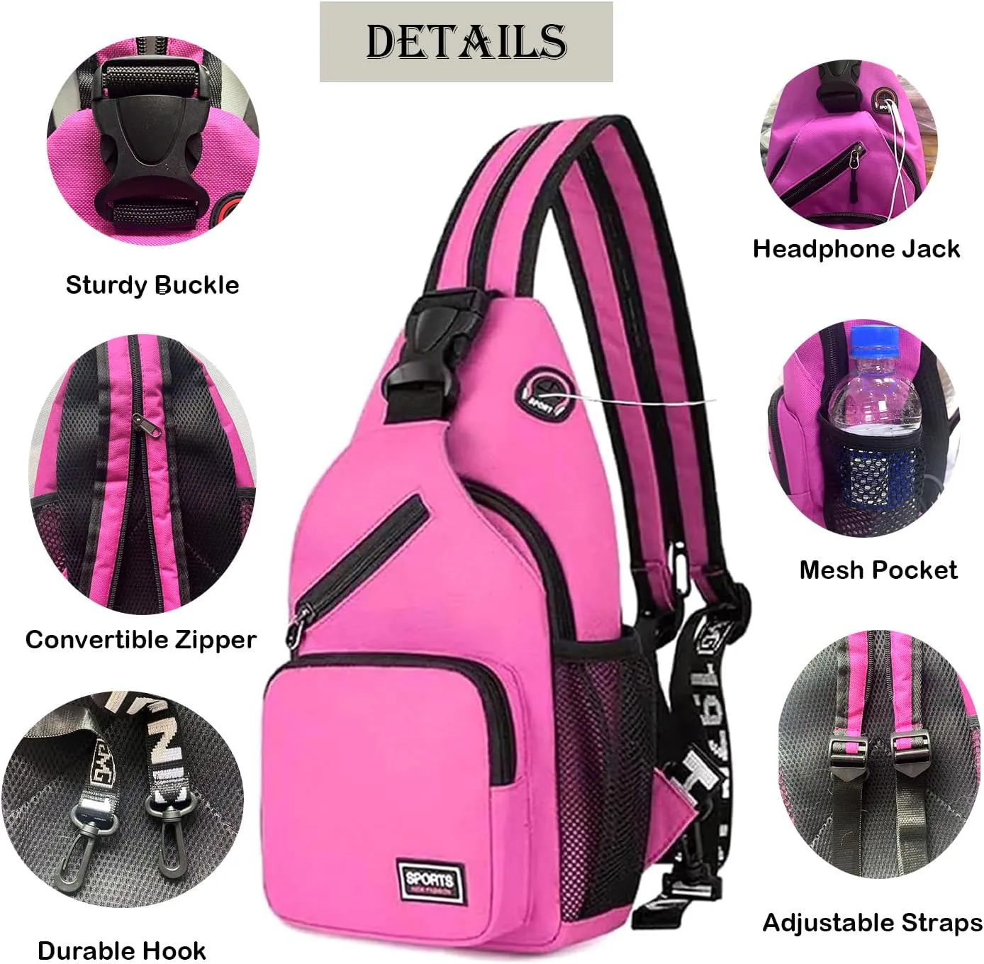 Cross Body Bag Sling Backpack Bag,Crossbody Bag Chest Bag with Belt Waist Pack for Women Man