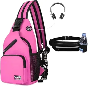 Cross Body Bag Sling Backpack Bag,Crossbody Bag Chest Bag with Belt Waist Pack for Women Man