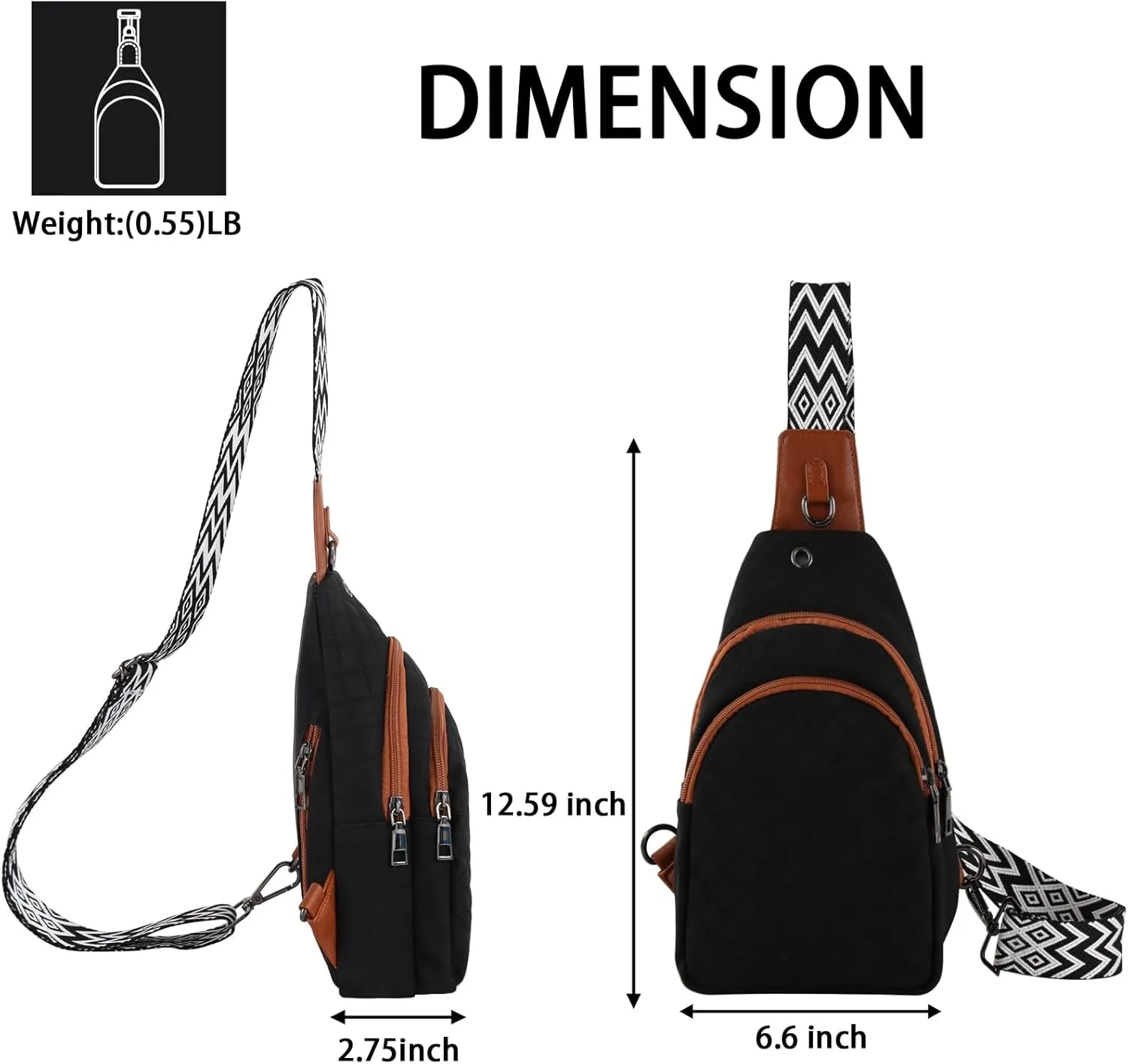 Crossbody Bag for Women Leather Small Sling Bag Fanny Pack Chest Bag for Travel Chest Pack Gifts