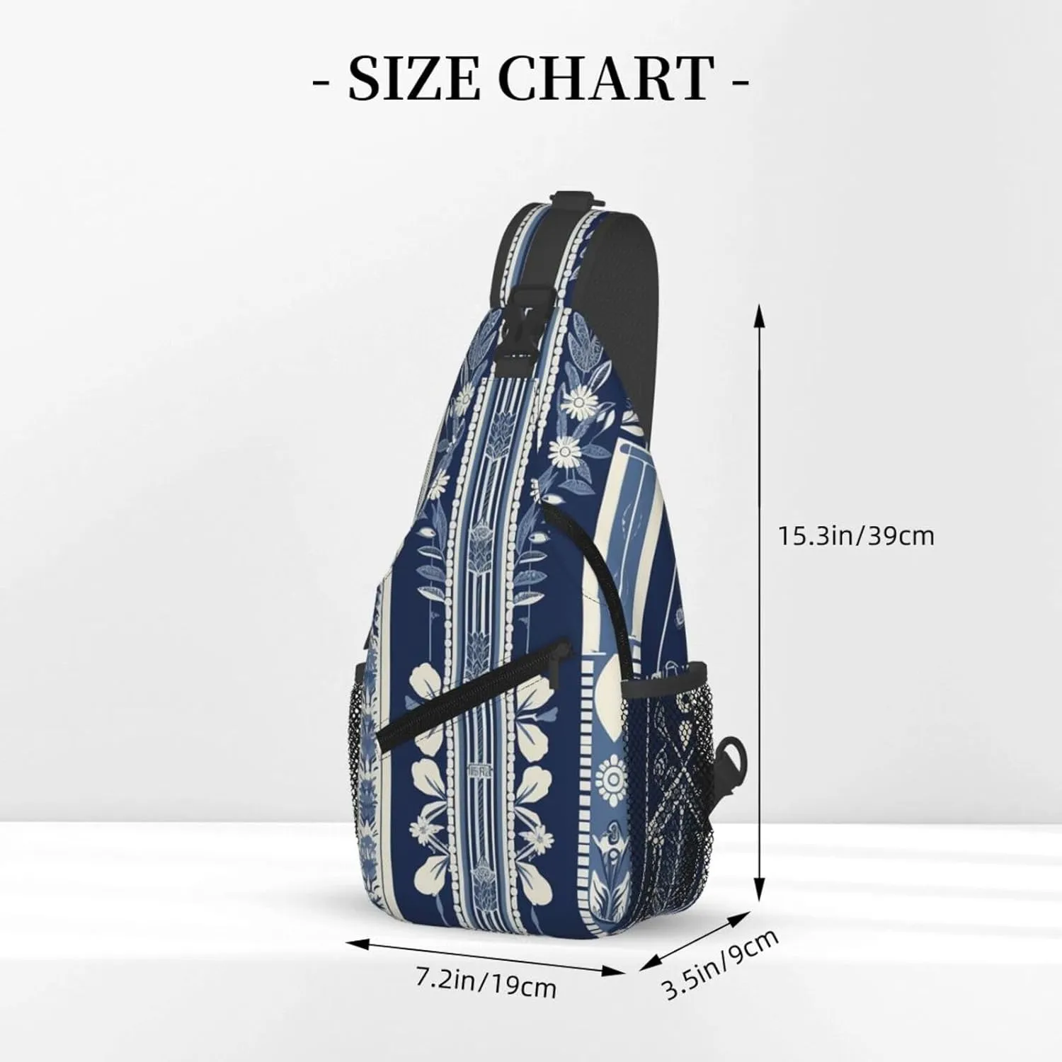 Crossbody Bag for Women Men Decorative Strip Pattern Chest Bag Crossbody Sling Bag Adjustable Shoulder Bag