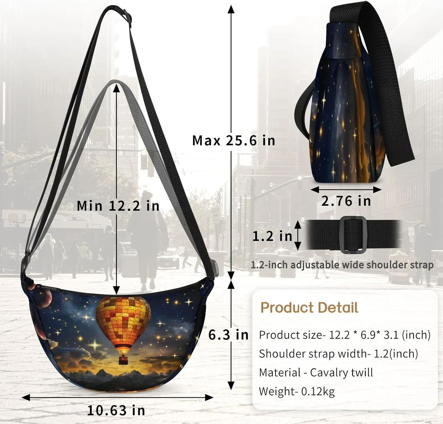 Crossbody Bag for Women Men, Lightweight Small Sling Hobos Dumpling Bag Crescent Purse, Crescent Moon Bags