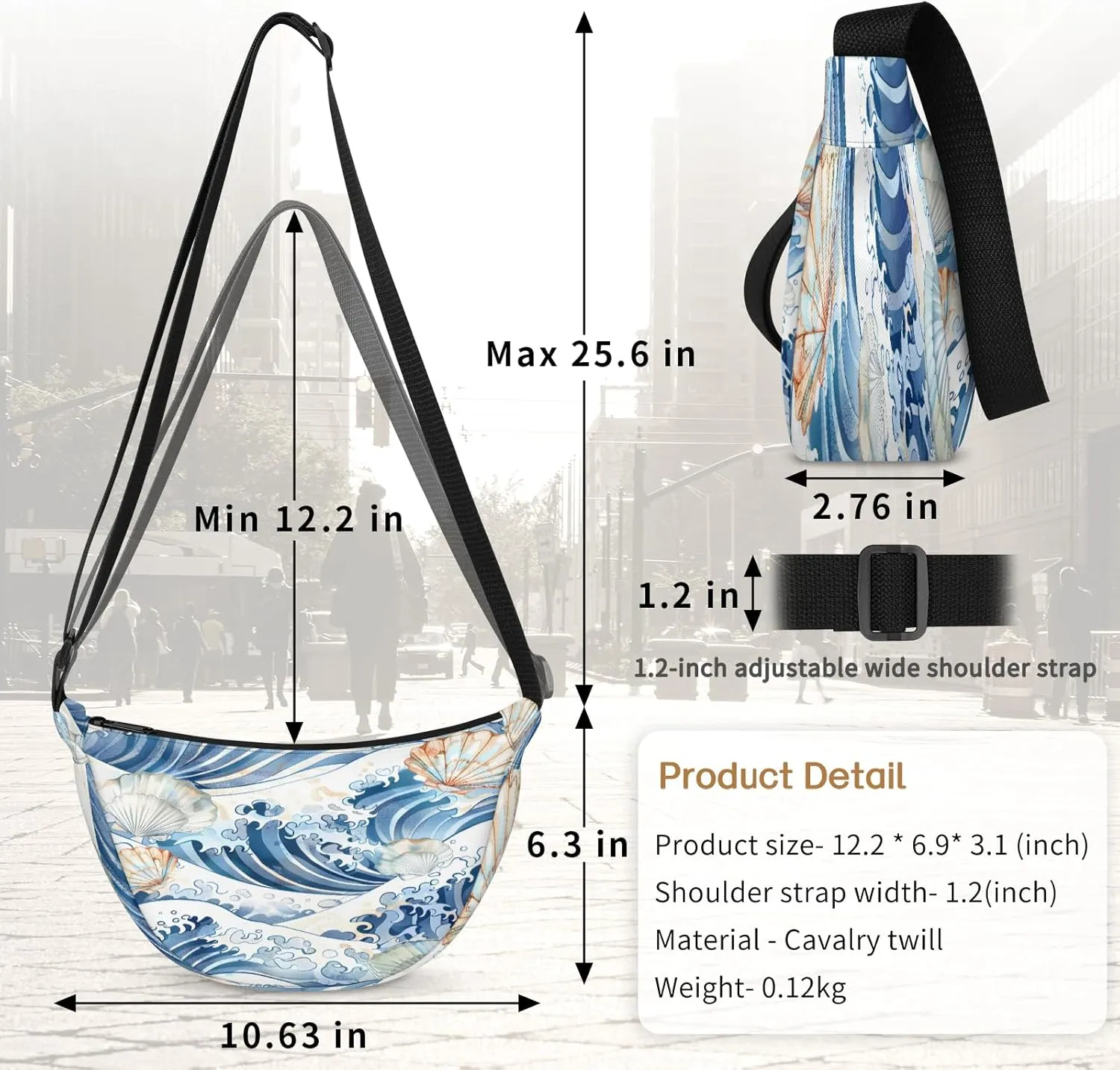 Crossbody Bag for Women Men, Lightweight Small Sling Hobos Dumpling Bag Crescent Purse, Crescent Moon Bags