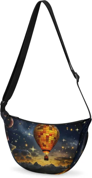 Crossbody Bag for Women Men, Lightweight Small Sling Hobos Dumpling Bag Crescent Purse, Crescent Moon Bags