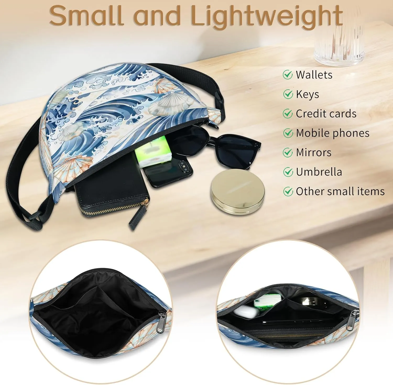 Crossbody Bag for Women Men, Lightweight Small Sling Hobos Dumpling Bag Crescent Purse, Crescent Moon Bags