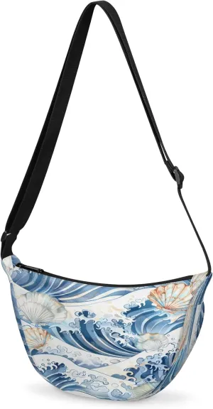 Crossbody Bag for Women Men, Lightweight Small Sling Hobos Dumpling Bag Crescent Purse, Crescent Moon Bags
