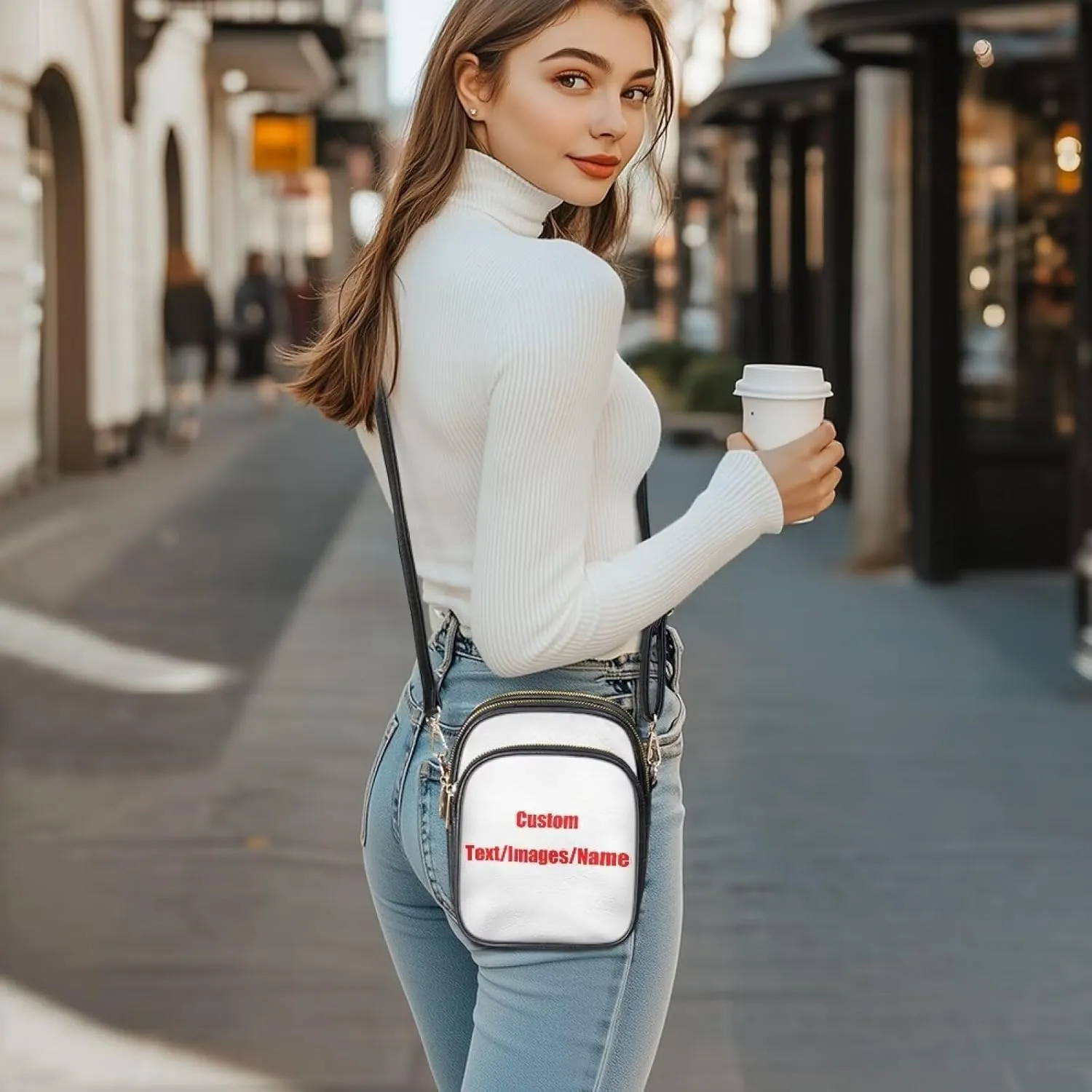 Crossbody Bag for Women Multi Pocket Sling Shoulder Purses Travel Leather Zipper Designer Satchel Adjustable Strap
