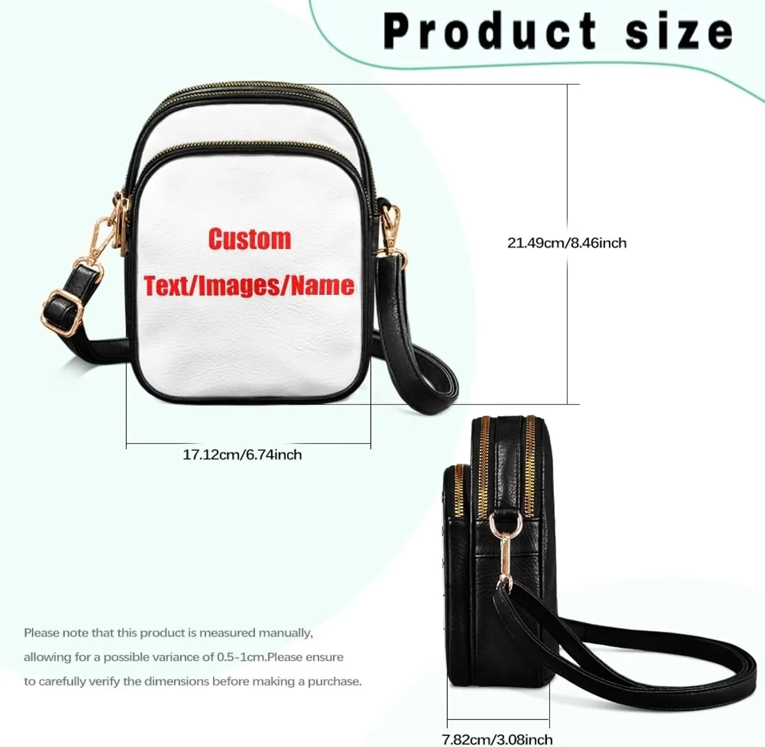 Crossbody Bag for Women Multi Pocket Sling Shoulder Purses Travel Leather Zipper Designer Satchel Adjustable Strap
