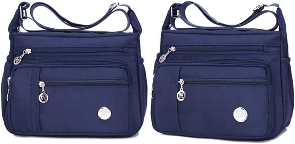 Crossbody Bag for Women, Multi Pocket Waterproof Lightweight Nylon Purse Shoulder Bag