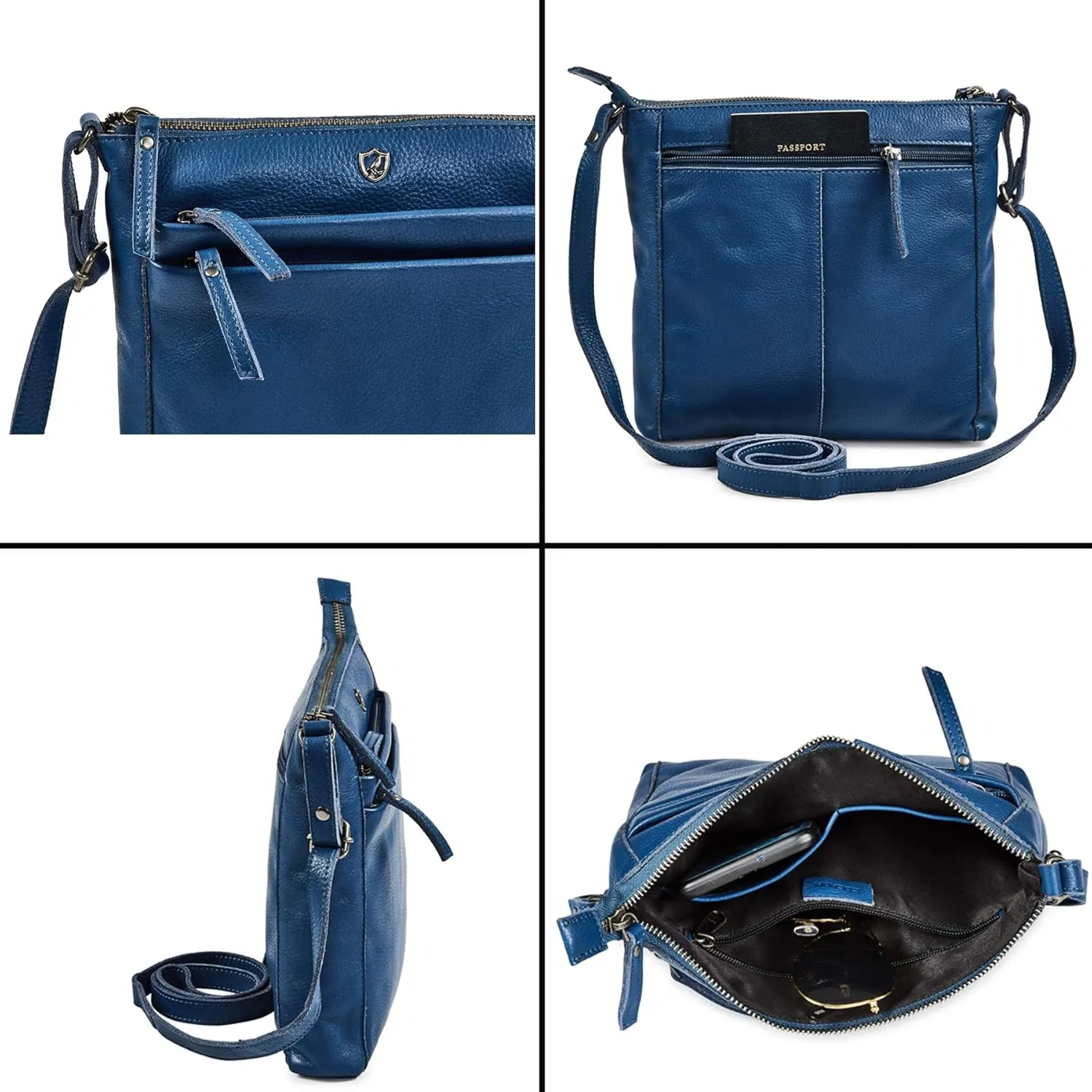 Crossbody Bag for Women Trendy Real Leather Purse Small Soft Pebbled Handbags Crossover Shoulder Pocketbook