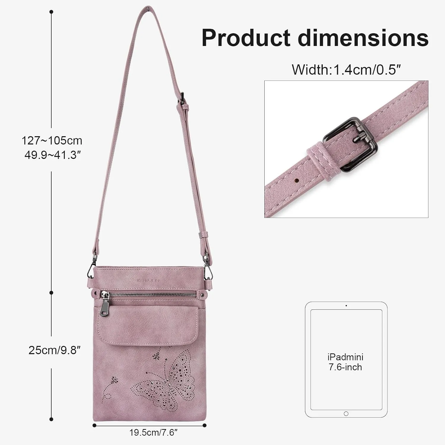 Crossbody Bag for women, Vegan Leathe Cross body Purse with Adjustable Strap, Multi Pocket Shoulder Handbag