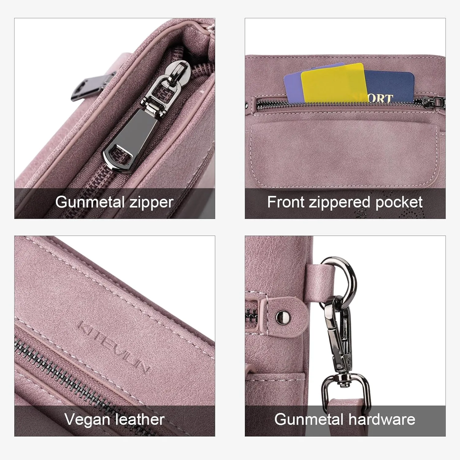 Crossbody Bag for women, Vegan Leathe Cross body Purse with Adjustable Strap, Multi Pocket Shoulder Handbag
