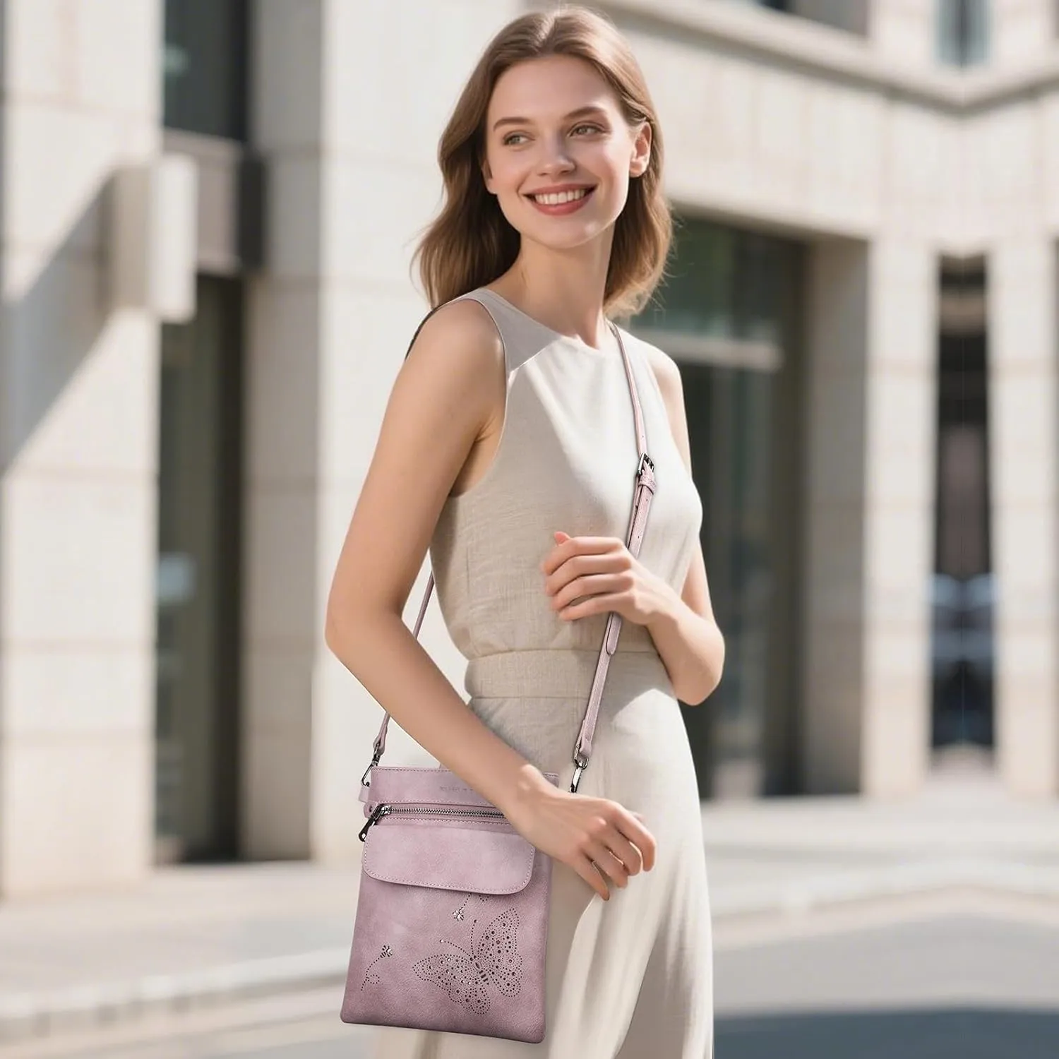 Crossbody Bag for women, Vegan Leathe Cross body Purse with Adjustable Strap, Multi Pocket Shoulder Handbag
