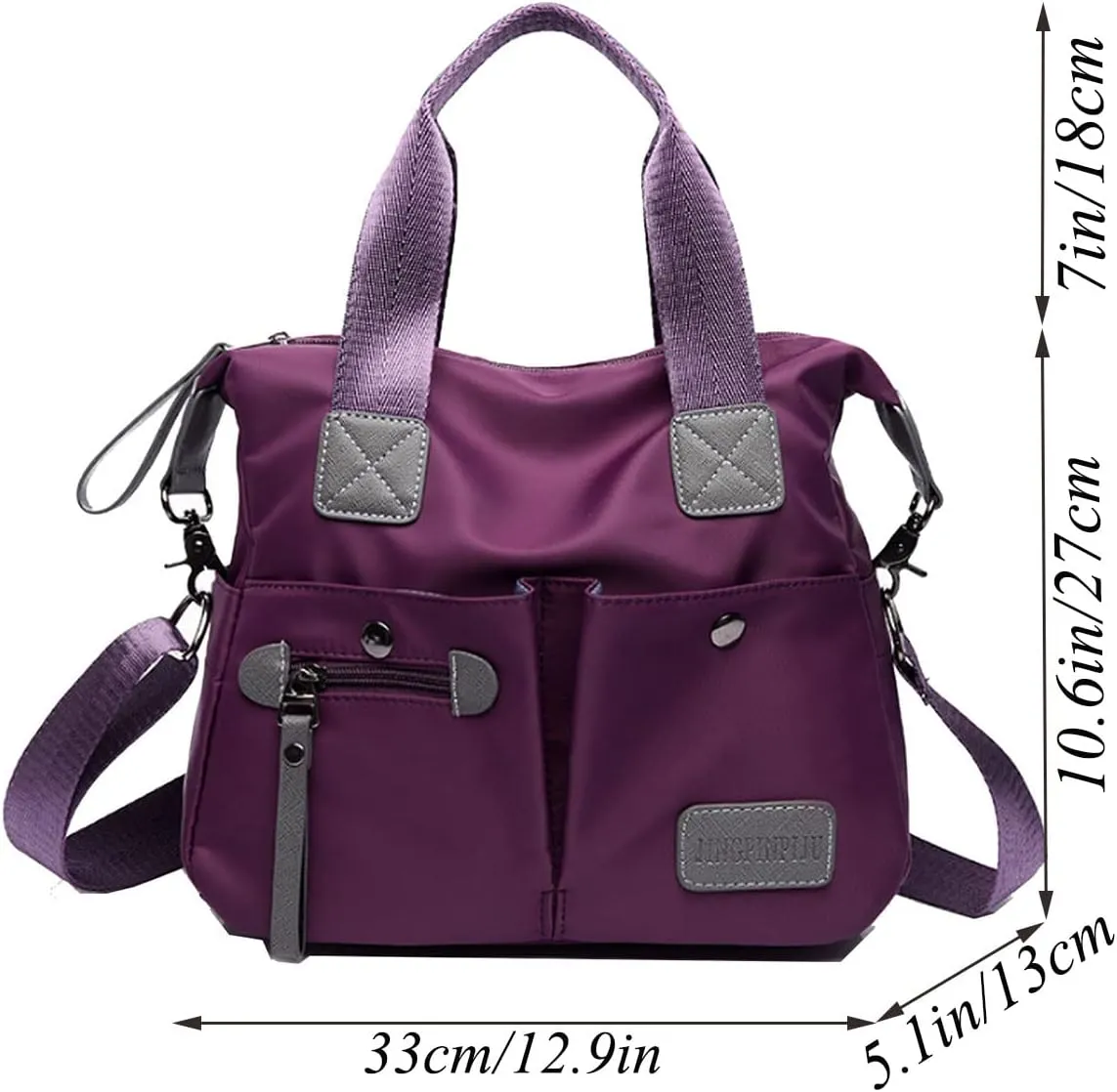 Crossbody Bag for Women Waterproof Handbag Multi-Pocket Nylon Travel Shoulder Purse
