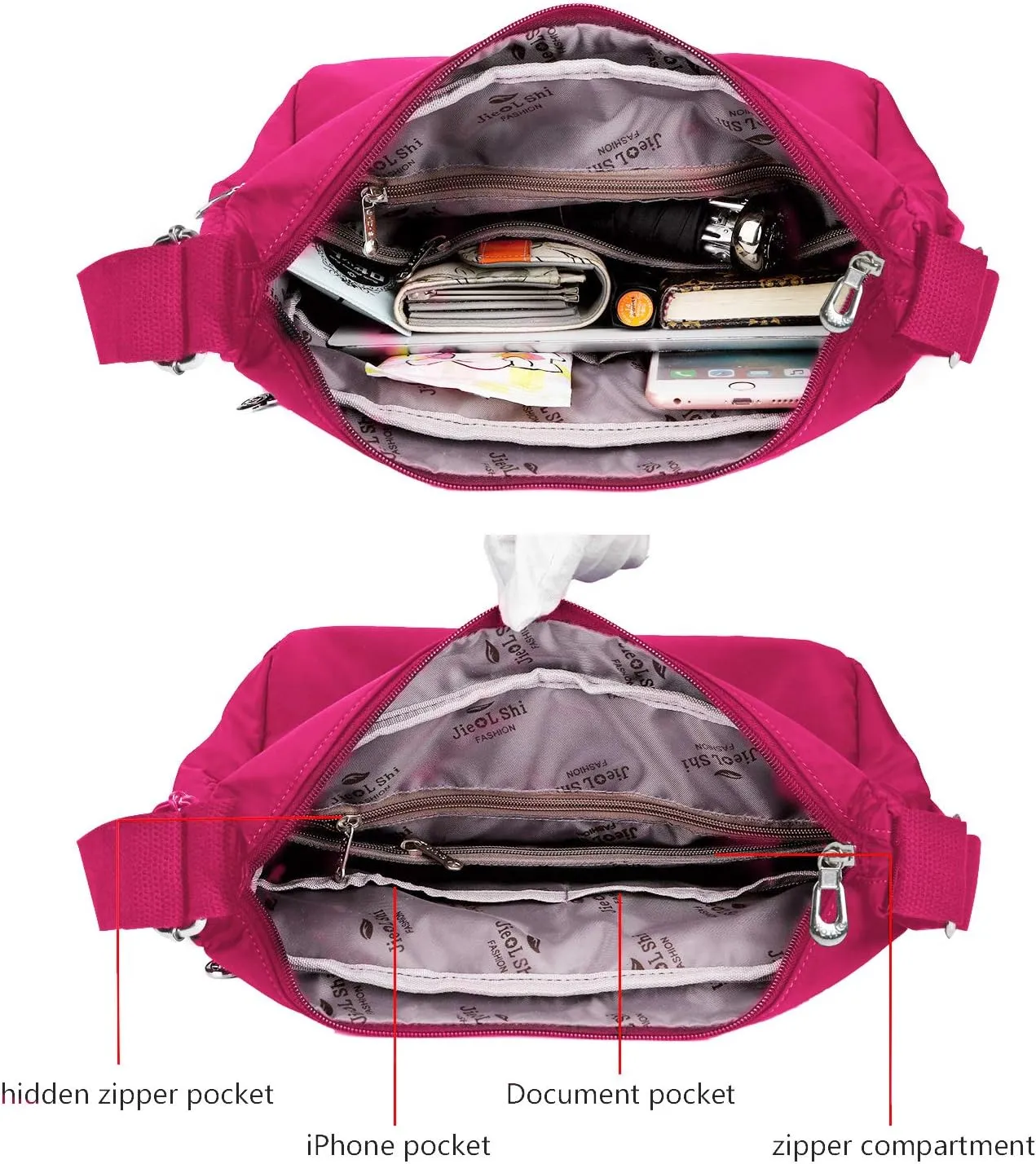 Crossbody Bag for Women Waterproof Shoulder Bag Messenger Bag Casual Nylon Purse Handbag