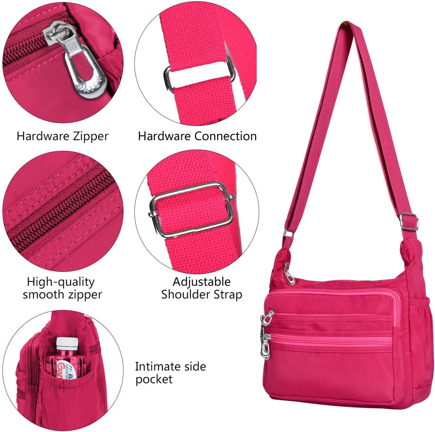 Crossbody Bag for Women Waterproof Shoulder Bag Messenger Bag Casual Nylon Purse Handbag