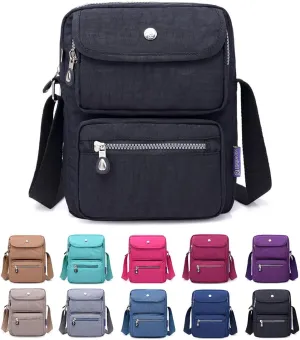 Crossbody Bag for Women Waterproof Shoulder Bag Multi-Pocket Messenger Bag Casual Nylon Purse Handbag